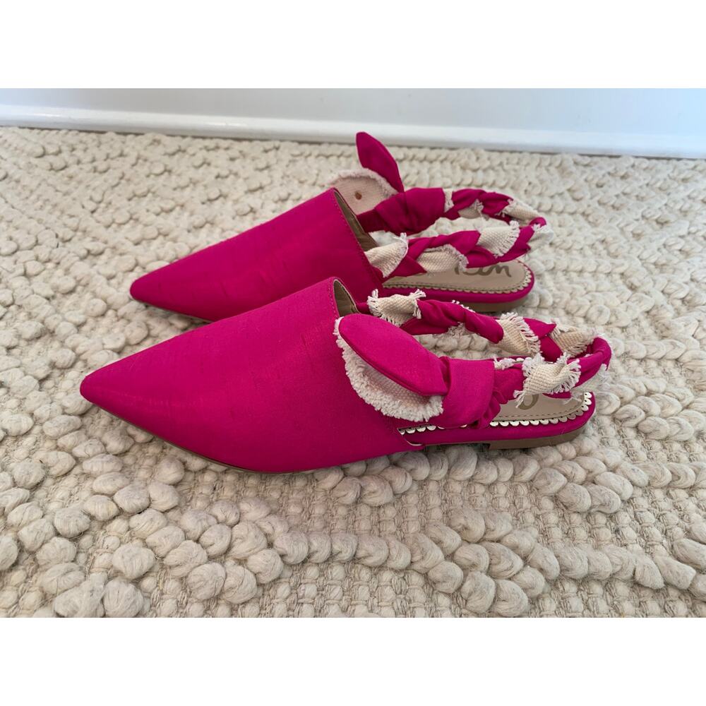 Sam Edelman Rivers Hot Pink Silk SatinPointed Toe Slingback Mule Hot Pink Sz 7 M - Picture 2 of 7